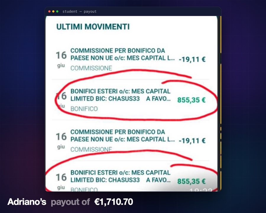 Student payout